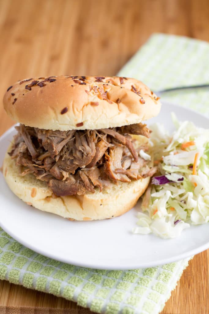 Pulled Pork on a plate with slaw