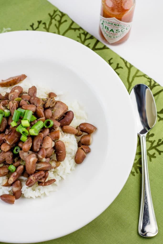 Red Beans and Rice - the perfect portion for two! This recipe makes enough for two hearty dinners plus two light lunches with the leftovers. 