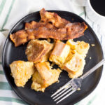 french toast and bacon on a plate
